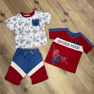 Marvel Spider-Man Red and Blue T-Shirts and Shorts Set